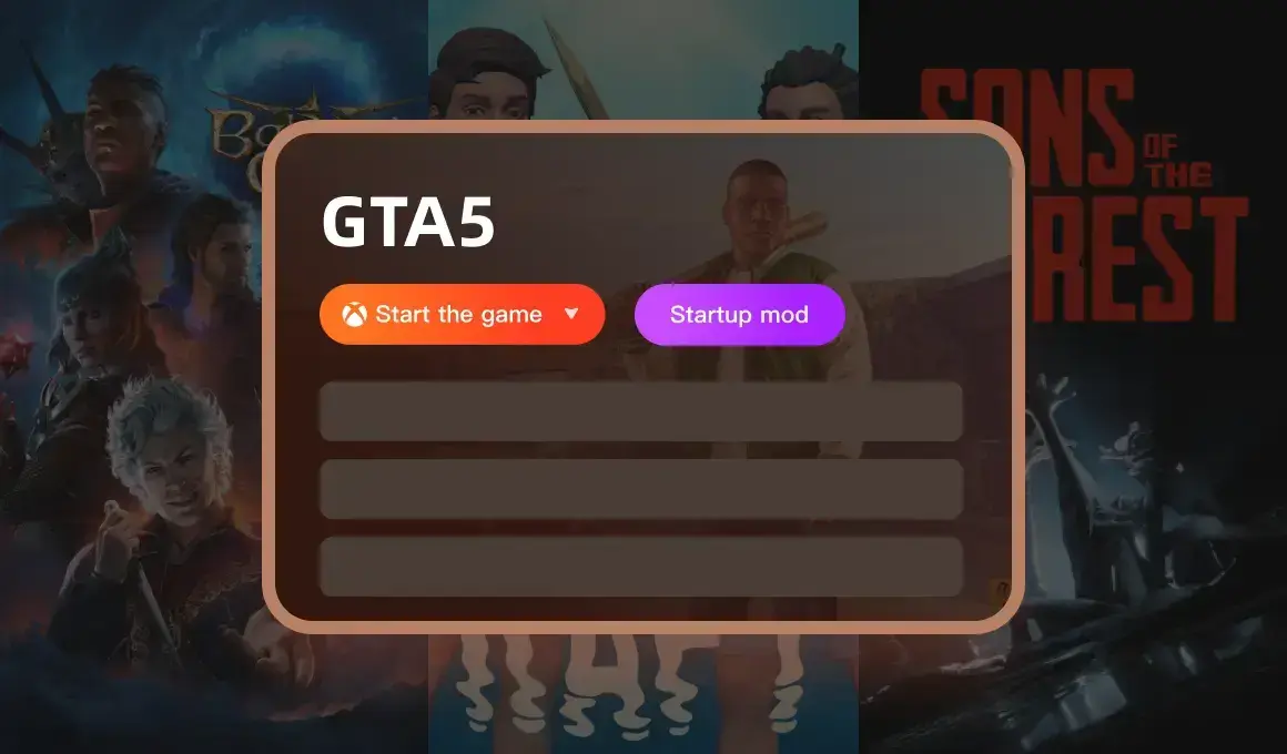 XMODhub PC mod manager interface showing easy mod activation for GTA 5 and other popular games